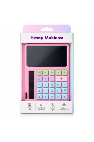 2ın1 Pilli Hesap Makinesi - Dijital Çizim Yazı Tablet Tahta Krd-8120 Çok Renkli
