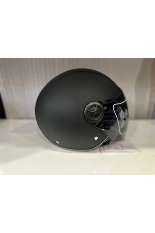 Mts FX-101 Deri Kaplama Çenesiz Kask Siyah