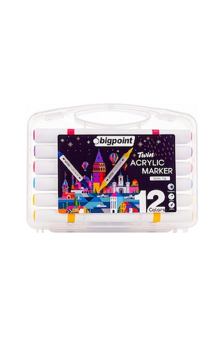 Akrilik Marker Çift Uçlu 12 Renk