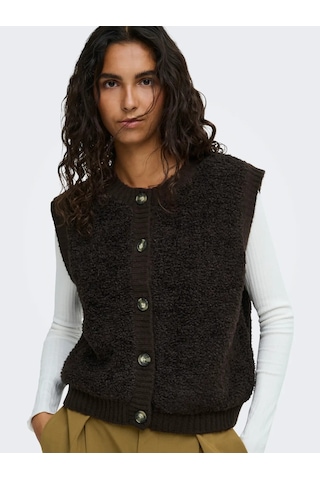 Jdy Jdyeira Life S/l On Button Vest Knt Noos Kadın Yelek 15359800 Kahve