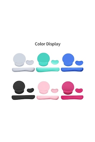 Besthome1 Ergonomik Klavye Bilek Destekli Mouse Pad Seti - Hafıza Köpüğü, Kaymaz Lastik Taban, Gri Renkli 3'lü Paket