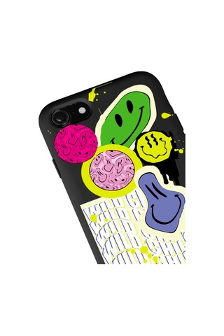 Apple Uyumlu iPhone 7 - 8 - Se Uyumlu You Can Sad Smile Tasarımlı Siyah Lansman Telefon Kılıfı