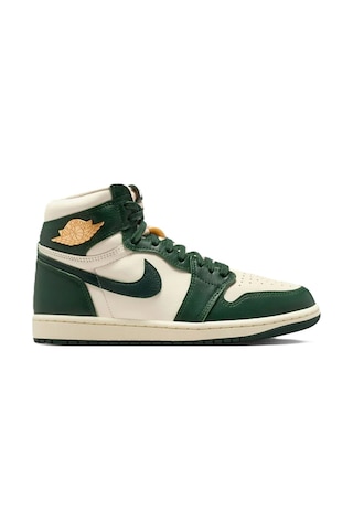 Nike Air Jordan 1 Retro High Og Unisex Sneaker Hakiki Deri Bilekli Günlük Spor Ayakkabı Beyaz-yeşil Yeşil-beyaz