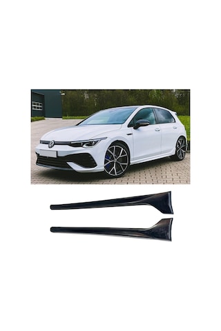 Vw Golf 8 R Yan Marşpiyel Seti Plastik 2 Adet Mat Siyah 2019 2020 2021 2022 2023 2024 2025 Karlık+ek+bodykit