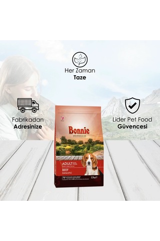 Bonnie Sığır Etli Yetişkin Köpek Maması 2 x 2500 G