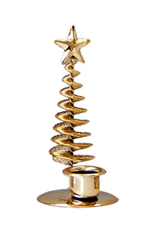 Suntek Metal Altın Yıldız Ağacı Mumluk, Çift Tekli Mum