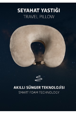 Armegeda Fransız Kadife Seyahat Yastıgı Nar Kırmızısı Yastık Bej