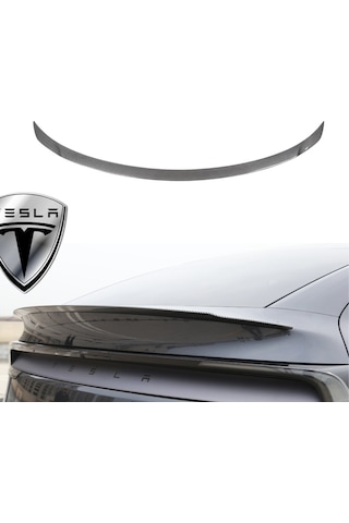 Tesla Juniper Arka Tampon Pro Tip Spoyleri Spoiler Parlak Karbon Kaplama Siyah