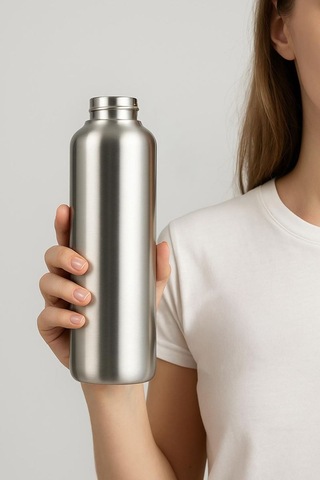 304 Çelik Gri Askılı 1000 ML Sporcu Suluğu Matara Suluk mt146