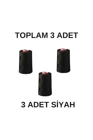 Overlok Ipliği Ev Tipi 3 Ad. Siyah