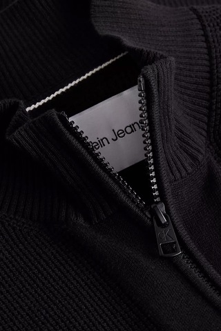 Erkek Fermuarlı Kazak - Siyah Black