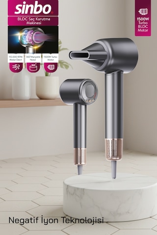Shd-1740 Bldc Saç Kurutma Makinesi Gri 3 Hız, 4 Isı Ayarı, İyon Teknolojisi