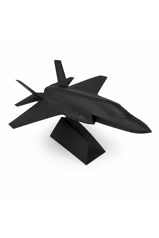 30 Cm Siyah Modern Jet Uçağı Dekoratif Masaüstü Biblo Teknolojik Tasarımlı Uçak Maketi Ofis Ve Oyun Odası Dekoru
