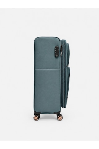 Fossil Unisex Kumaş Kabin Boy Ultra Hafif Şifreli Körüklü Kendi Etrafında Dönebilen Valiz 013-03 Petrol