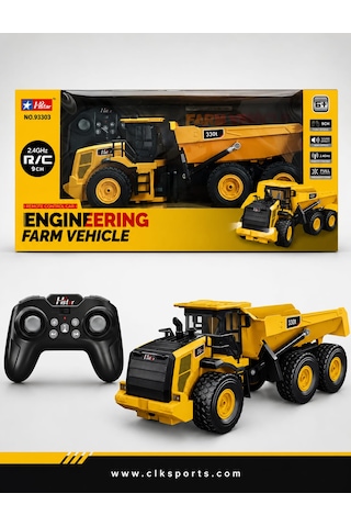 Ctoys Uzaktan Kumandalı Damperli Kamyon - Kutu Ölçüsü: 44.5 Cm , 2.4g , 1:16 Ölçekli , Şarjlı