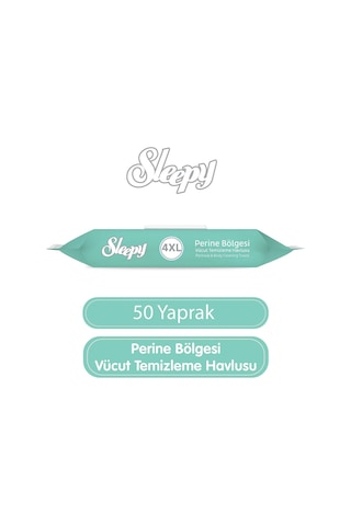 Sleepy Perine Bölgesi Vücut Temizleme Havlusu 50 Yaprak
