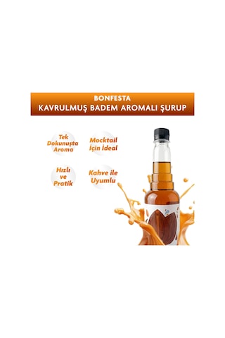 Bonfesta Kavrulmuş Badem Aromalı Kahve ve Kokteyl Şurubu 750 ML