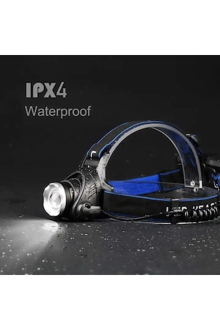 Shufa Led Şarjlı Kafa Feneri Beyaz Ve Mor Sensörlü Siyah