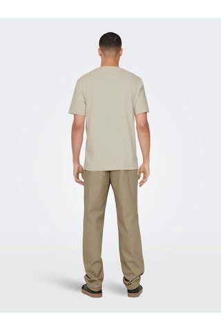 Only & Sons Erkek Regular Fit %100 Pamuk Basic T-shirt - 22025208 Bej
