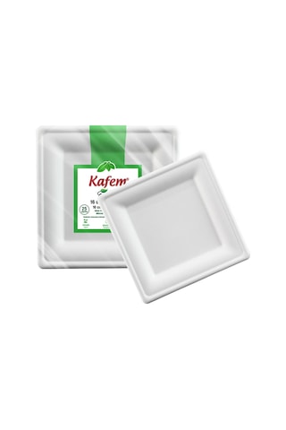 Kafem Ekolojik Kare Tabak 16 Cm 25 Li X 5 Paket