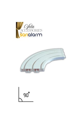 Vela - 3 Raylı Kornişler İçin Tam Dönüş 90 Beyaz