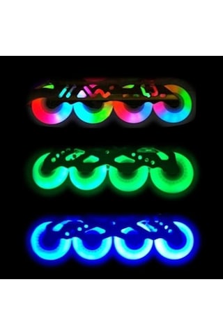 Fastbuy Bosphorusboutique Yeşil 76/80mm Paten Tekerlekleri, Led Işıklı, 4 Adet, 76 Mm Nj Yeşil Yeşil