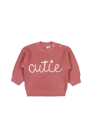 Civil Baby Cutie İşlemeli 6-18 Ay Kazak Kiremit