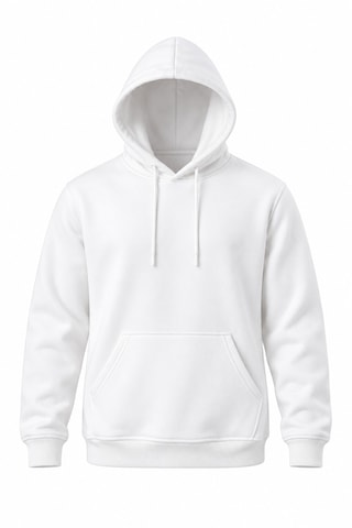 Coal City Erkek 3 İplik Şardonlu Oversize Kapüşonlu Sweatshirt Yumuşak Dokulu Beyaz