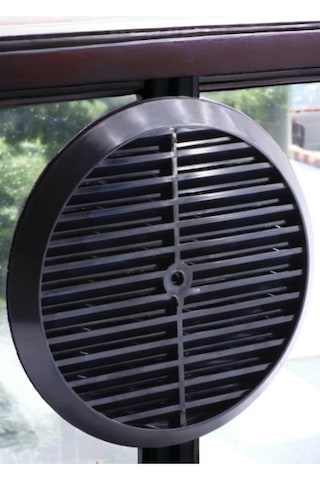 Doğalgaz Kombi Havalandırma Yuvarlak Mutfak Cam Menfezi Siyah 18 Cm Hava Akış Kanalı Güvenlik
