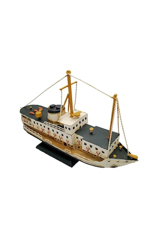Dekoratif Metal Gemi İstanbul Yolcu Vapuru 34cm