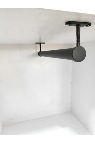 Dolap Askı Borusu Yuvarlak Siyah 70 Cm Siyah