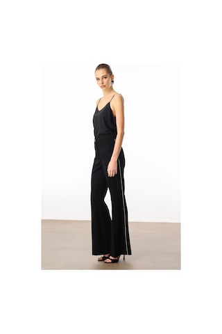 Moda İlgi Kadın Yanları Şerit Swaroski Pantolon 5008 Siyah Siyah