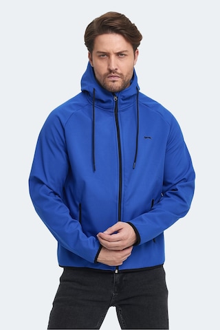 Slazenger Rangı Erkek Kapüşonlu Saks Mavi Mont & Kaban Saks Mavi