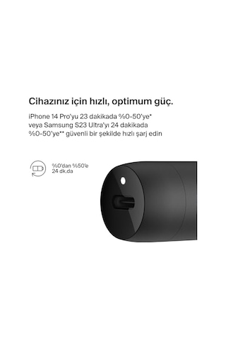 Belkin Boostcharge 30w Hızlı Araç Şarj Cihazı, Usb-c Güç Dağıtım Portlu Kompakt Tasarım, İphone 16, 15, Samsung Galaxy S23, Note, Pixel Vb. İçin Evrensel Uyumluluğa Sahip Usb Araç Şarj Cihazı - Siyah