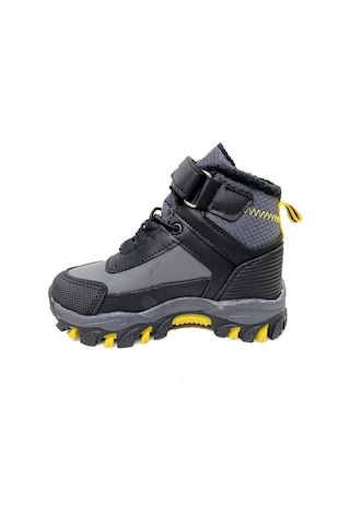 Callion 06p Deri Çocuk Sneakers Bot Füme Siyah Sarı Füme