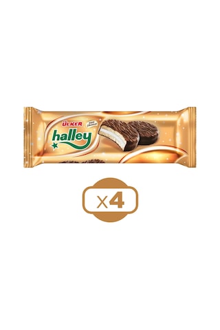 Ülker Halley Çikolata Kaplamalı Sandviç Bisküvi 4'lü 240 G