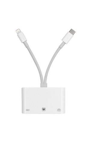 Zr814 Ethernet Adaptör Type-c & Lightning Usb + Şarj 3in1 Çoklayıcı