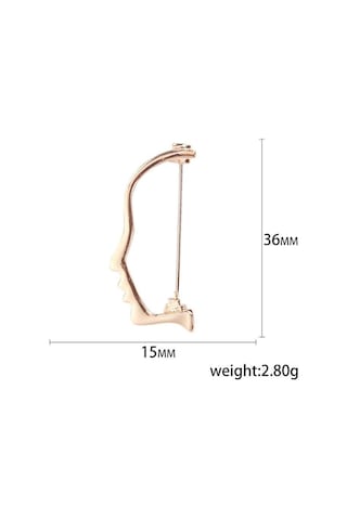 Gümüş Blucome Soyut Yarım Yüz Şekli Broşlar Çocuklar Için Altın Renk Pin Ceket Kısa Moda Aksesuarları Broş Rozeti Gümüş