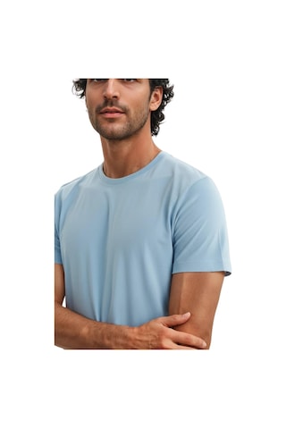Ar-ma Erkek Bisiklet Yaka Tişört Regular Fit Pamuk Süprem Basic Baskısız Y31344408002 Mavi XL