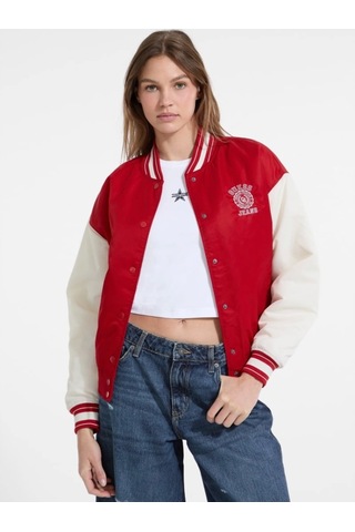 Guess Jeans Kadın Kırmızı Bomber Ceket W5yl15whaa2-g585 Kırmızı
