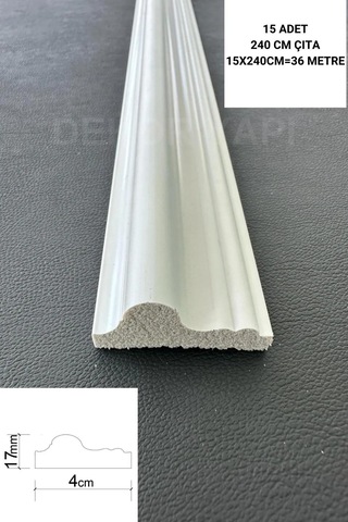 Dekoratif Boyanabilir 15 Adet 4 Cm Eğimli Polistren Duvar Çıtası