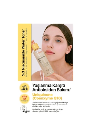 Yeppda %3 Niacinamide İçeren Aydınlatıcı Vegan Tonik Yeppda Niacinamide %3 Water Toner 200ml