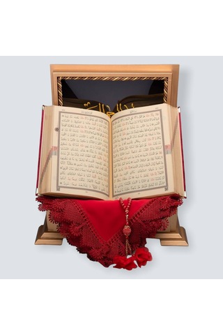 Gold Sandıklı Hafız Boy Kur'An-I Kerim Seti (Bordo)