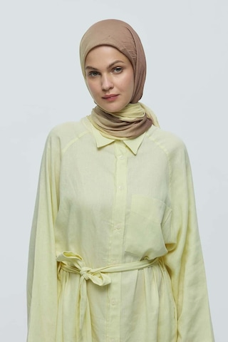 Moda Kaşmir Mirora Desen Bambu Eşarp Butter Yellow