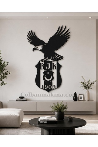 Beşiktaş Logo'su Metal Duvar Görseli Siyah