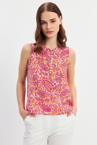 Stella Pulvis Çok Renkli Düğme Detaylı Kolsuz Bluz Çok Renkli