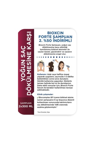 Saç Dökülmesine Karşı 2'li Şampuan 300 Ml