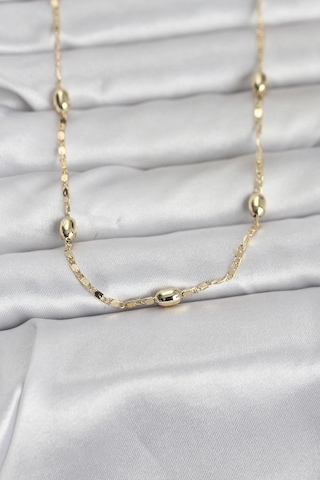 Bsre 14k Gold Renk Damla Topçuklu Zincir 60 Cm Kadın Kolye Cm Renkli