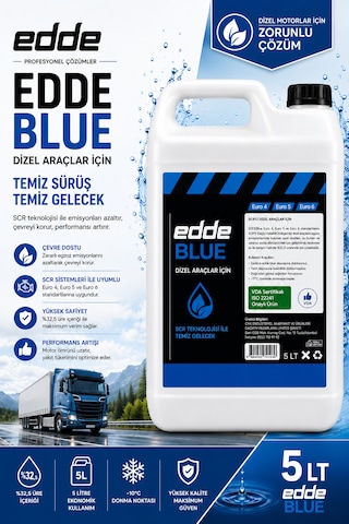 Edde Blue 5 Lt Scr'li Dizel Araçlar Için Eddeblue Emisyon Azaltıcı Araba Araç Oto