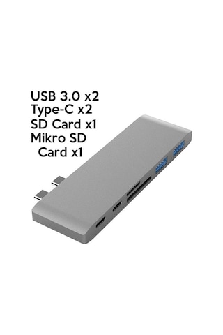 Ally 6 In1 Usb-c Hub Daul Usb 3.0 Type-c Sarj Kart Reader Çogaltici Hub